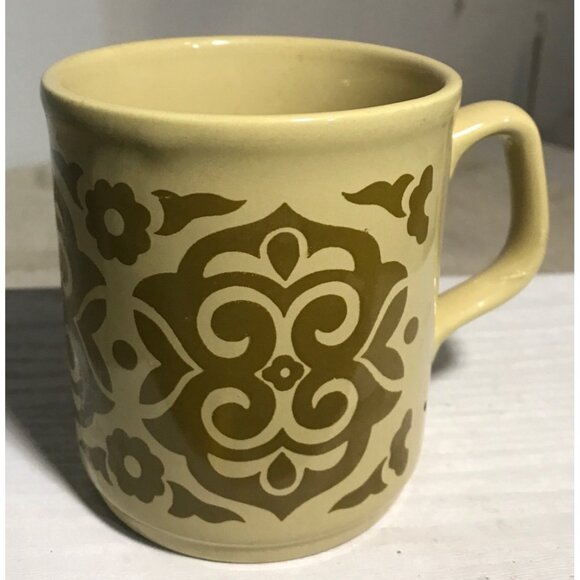 Cartwrights Ceramic Mug Table Tops Staffordshire England Floral Avacodo MCM Vtg - Picture 2 of 9
